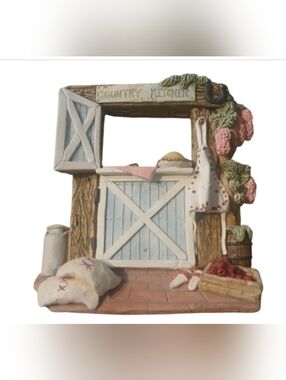 Country Kitchen Blue & White Farmhouse Door Accent Figurine